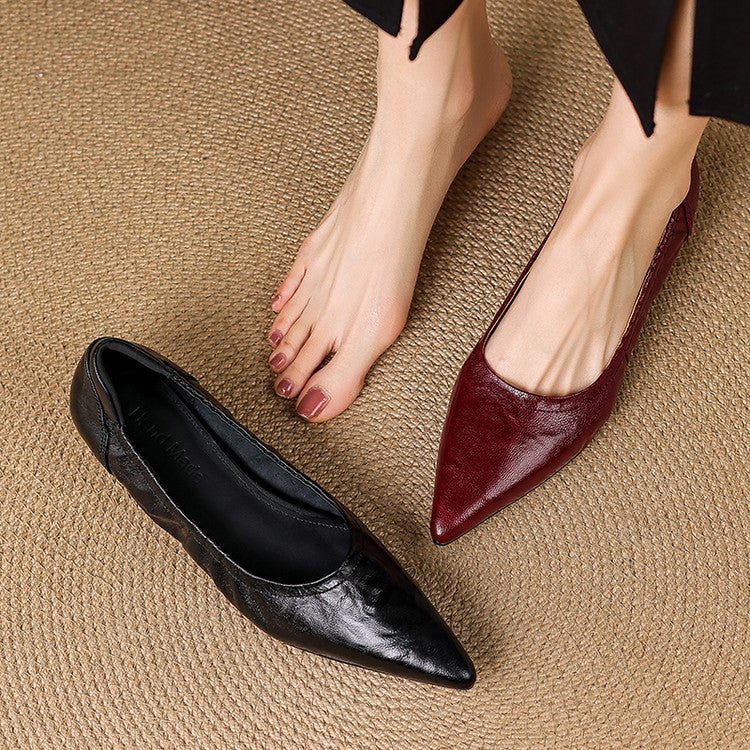 Tacones Cela de cuero genuino con punta fina