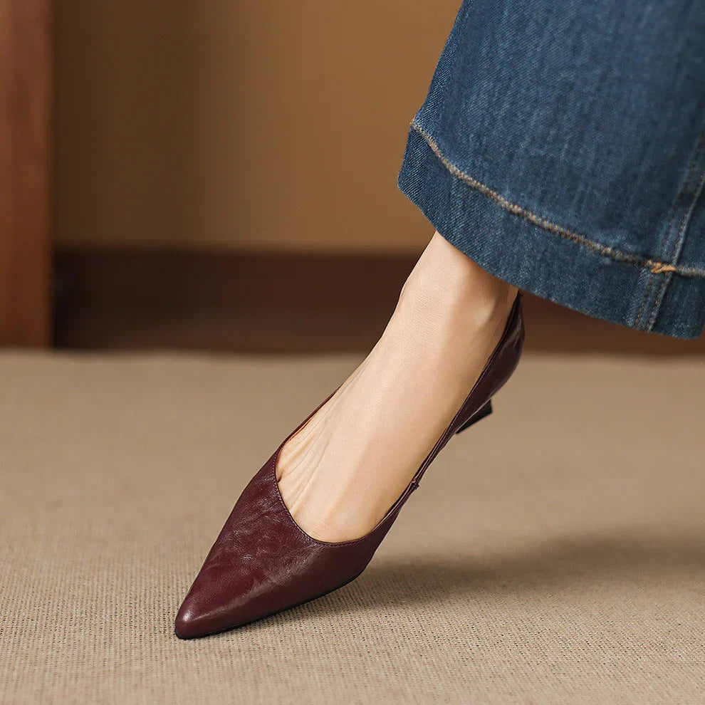 Tacones de cuero genuino Aelya