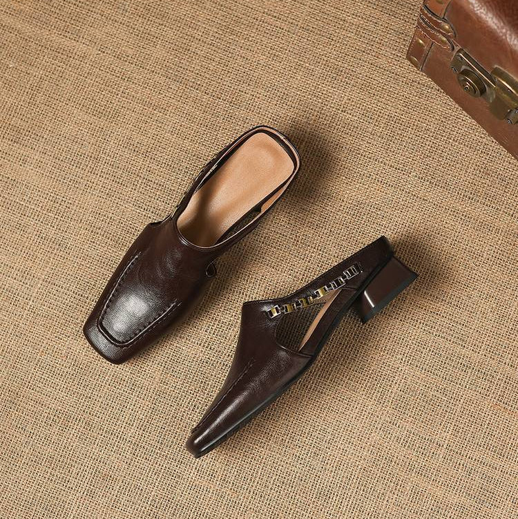 Mules de cuero Nella