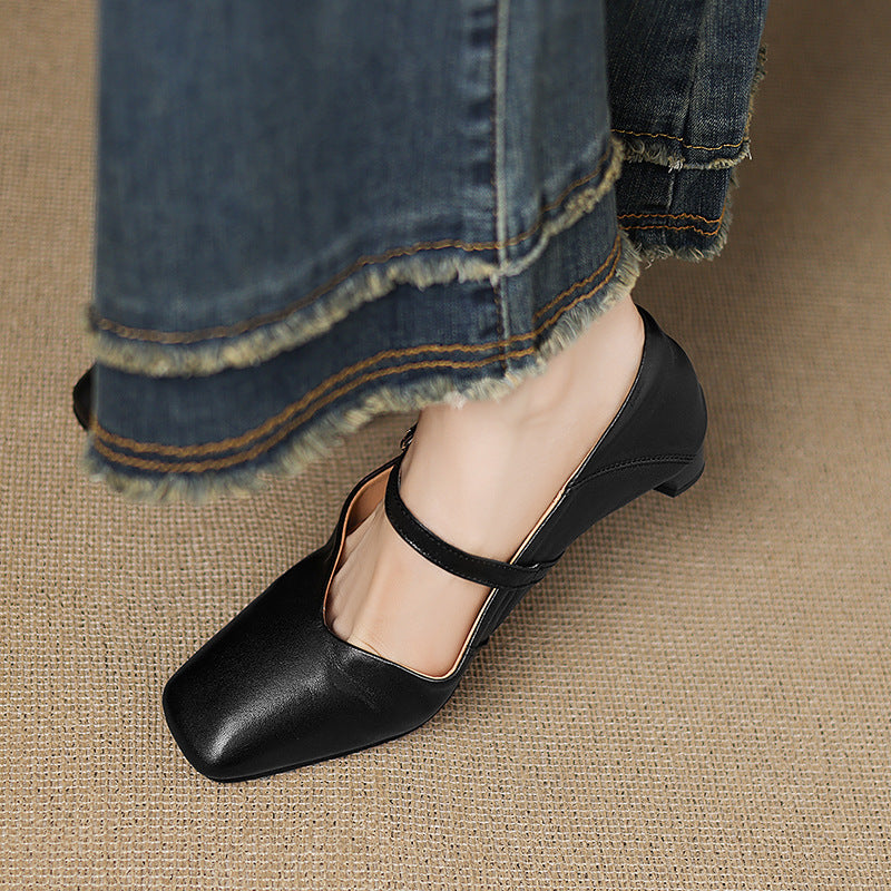 Zapatos planos Ayra de cuero genuino