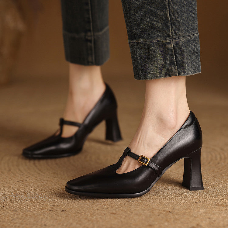 Talons Velmira en cuir véritable