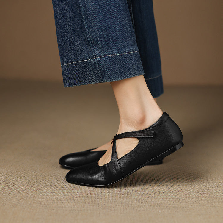 Zeor flache Schuhe aus echtem Leder