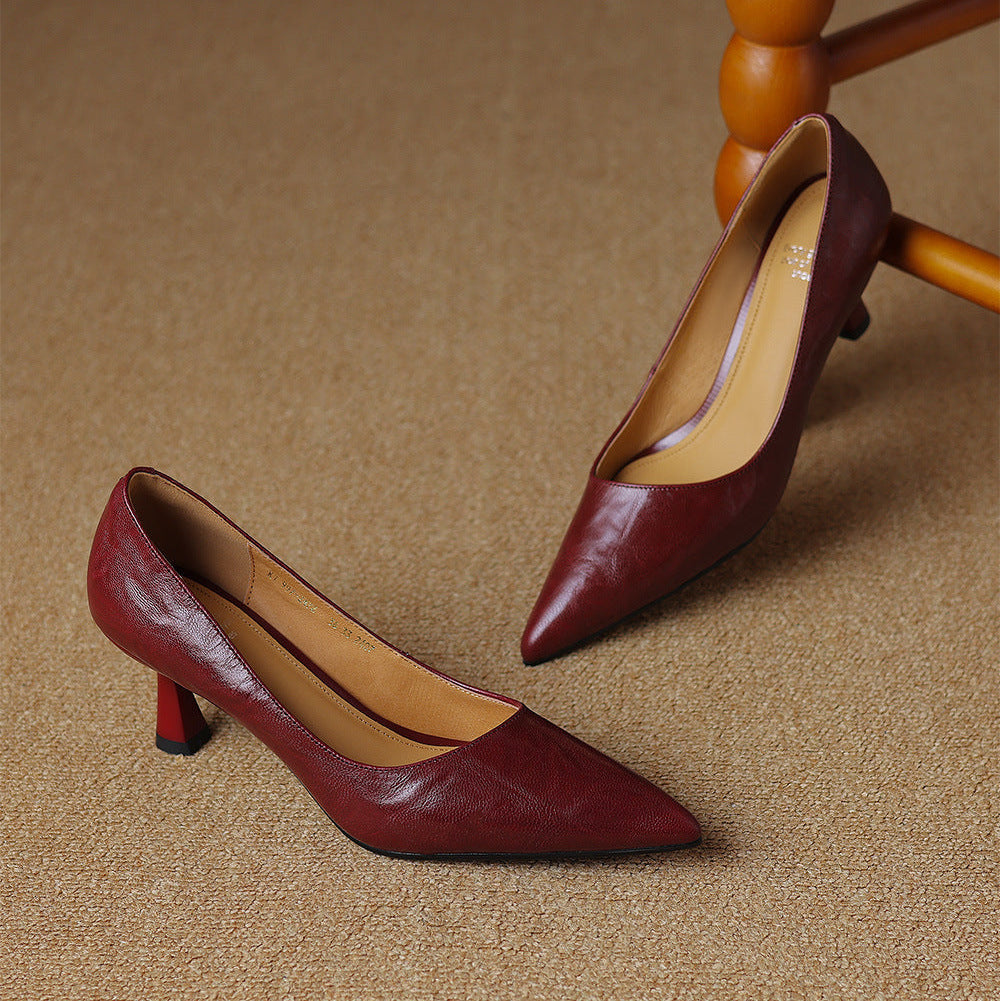 Tacones Elore de cuero genuino