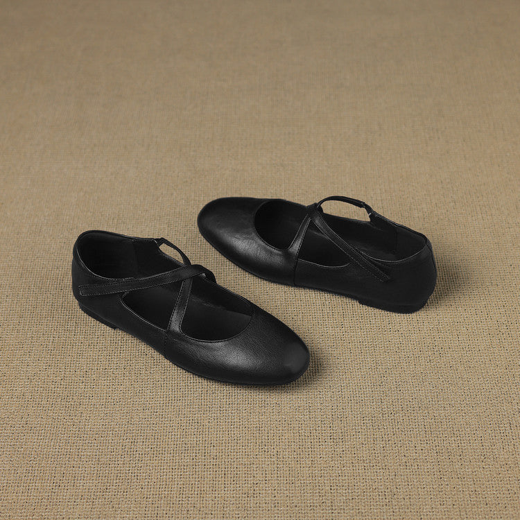 Zeor flache Schuhe aus echtem Leder