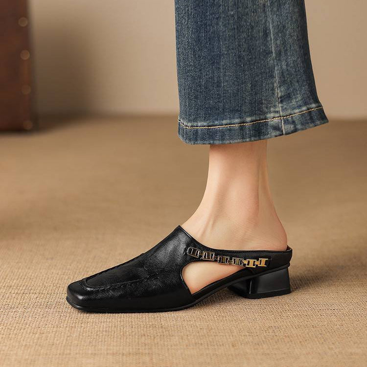 Mules de cuero Nella
