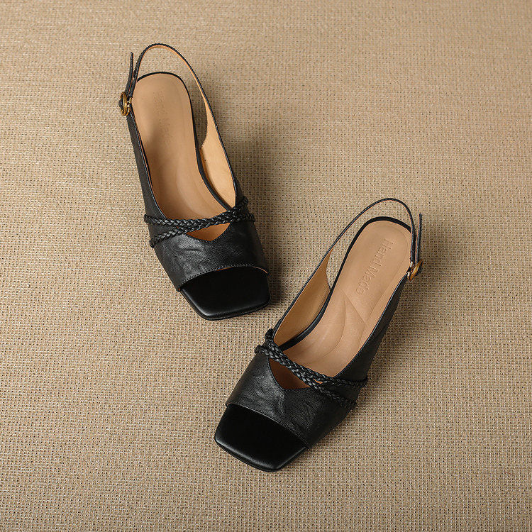 Bianca Slingbacks i äkta läder