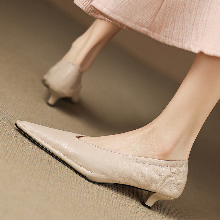 Emma Pumps aus echtem Leder mit spitzer Kappe