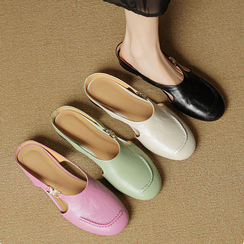 Mules Zella de cuero genuino