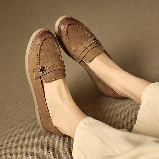 Zapatos de plataforma de cuero genuino Mira