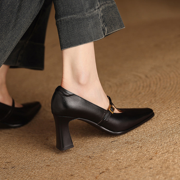 Talons Velmira en cuir véritable
