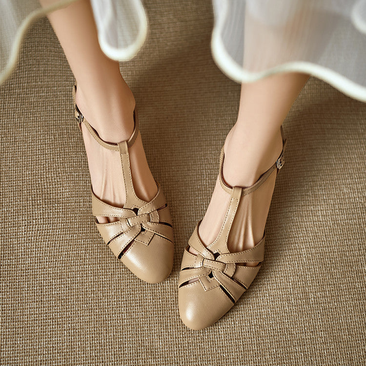 Tacones Romira de cuero genuino