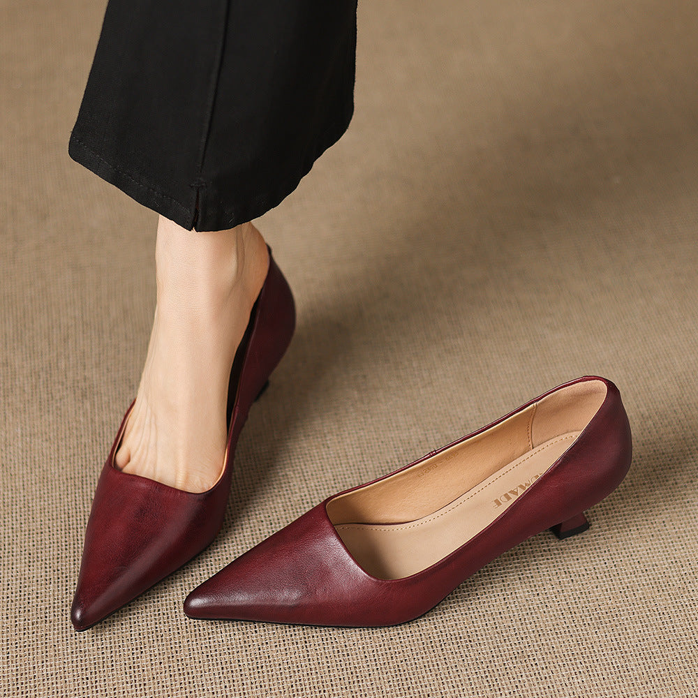 Tacones Revia de cuero genuino