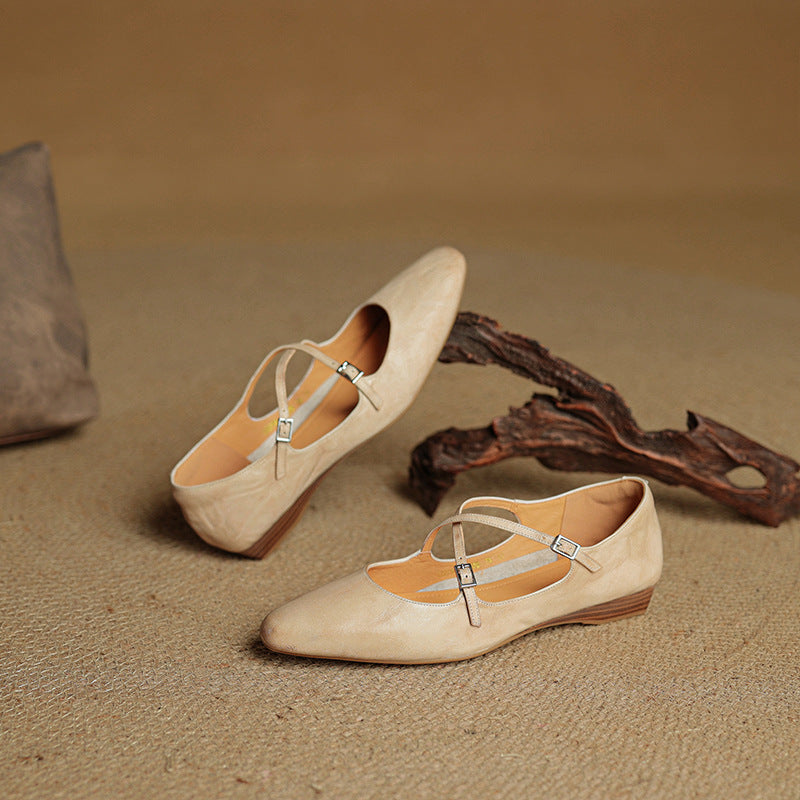 Odessa flache Schuhe aus echtem Leder
