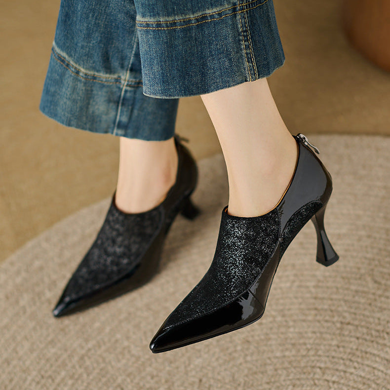 Tacones Evara de cuero genuino
