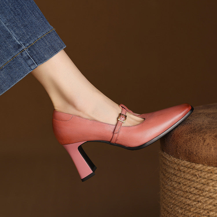Talons Velmira en cuir véritable