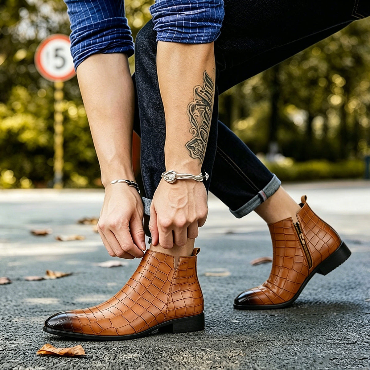 Botas Chelsea Elver de cuero genuino