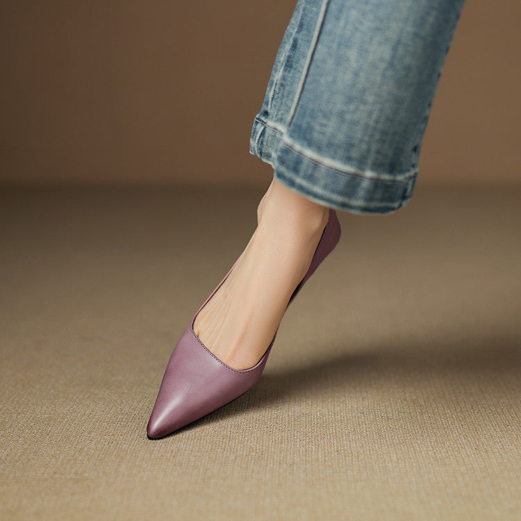 Tacones Vienna de cuero genuino