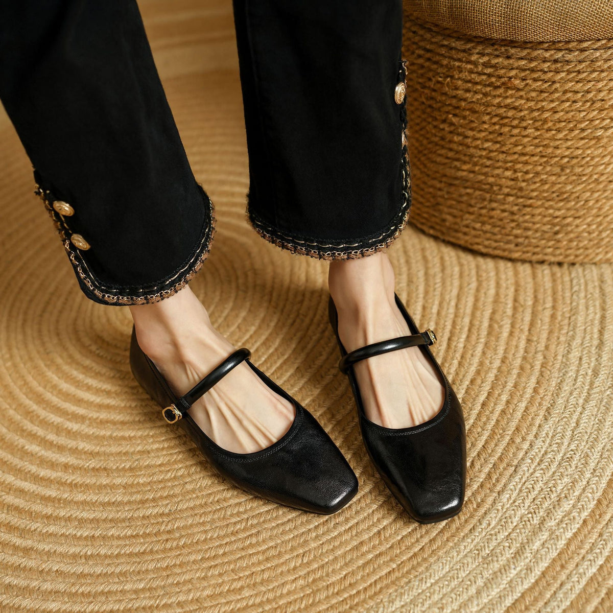 Chaussures plates Islae en cuir véritable