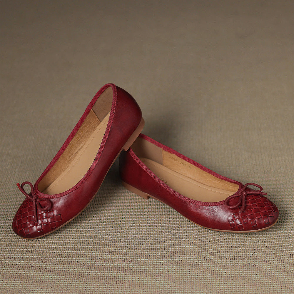 Sapatos Rasos Vara em Pele Genuína