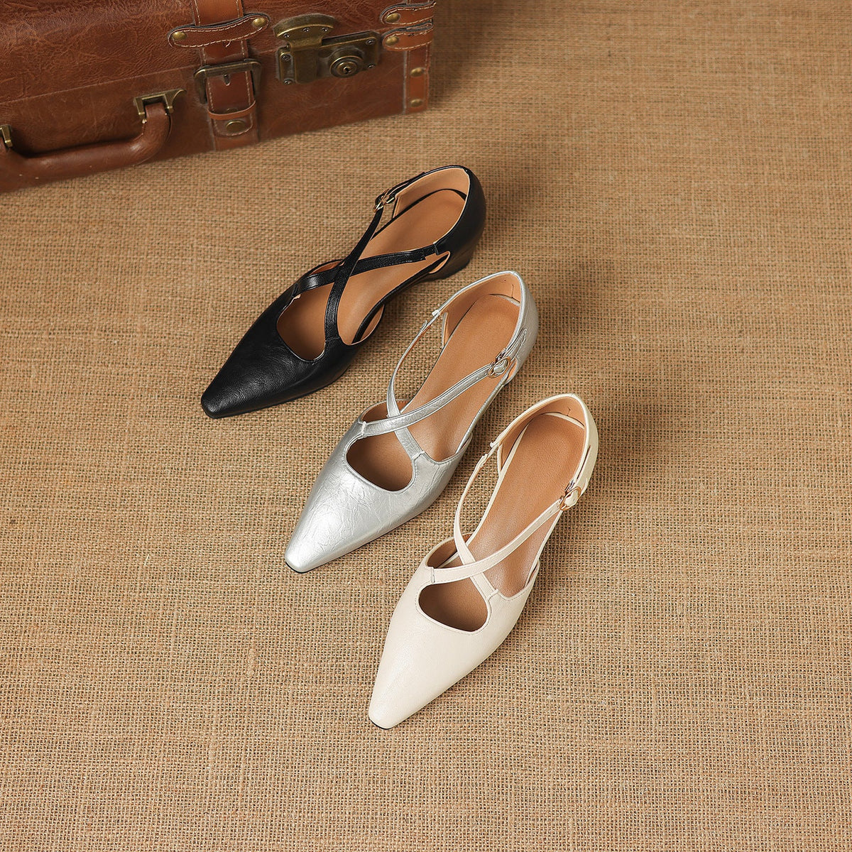 Quela Genuine Leather D'Orsay Heels