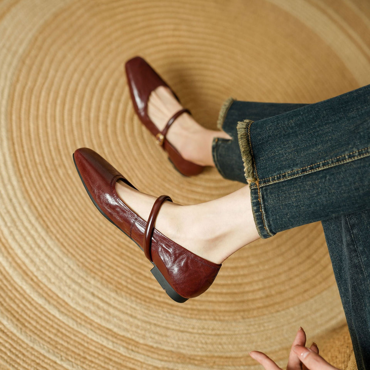 Chaussures plates Islae en cuir véritable