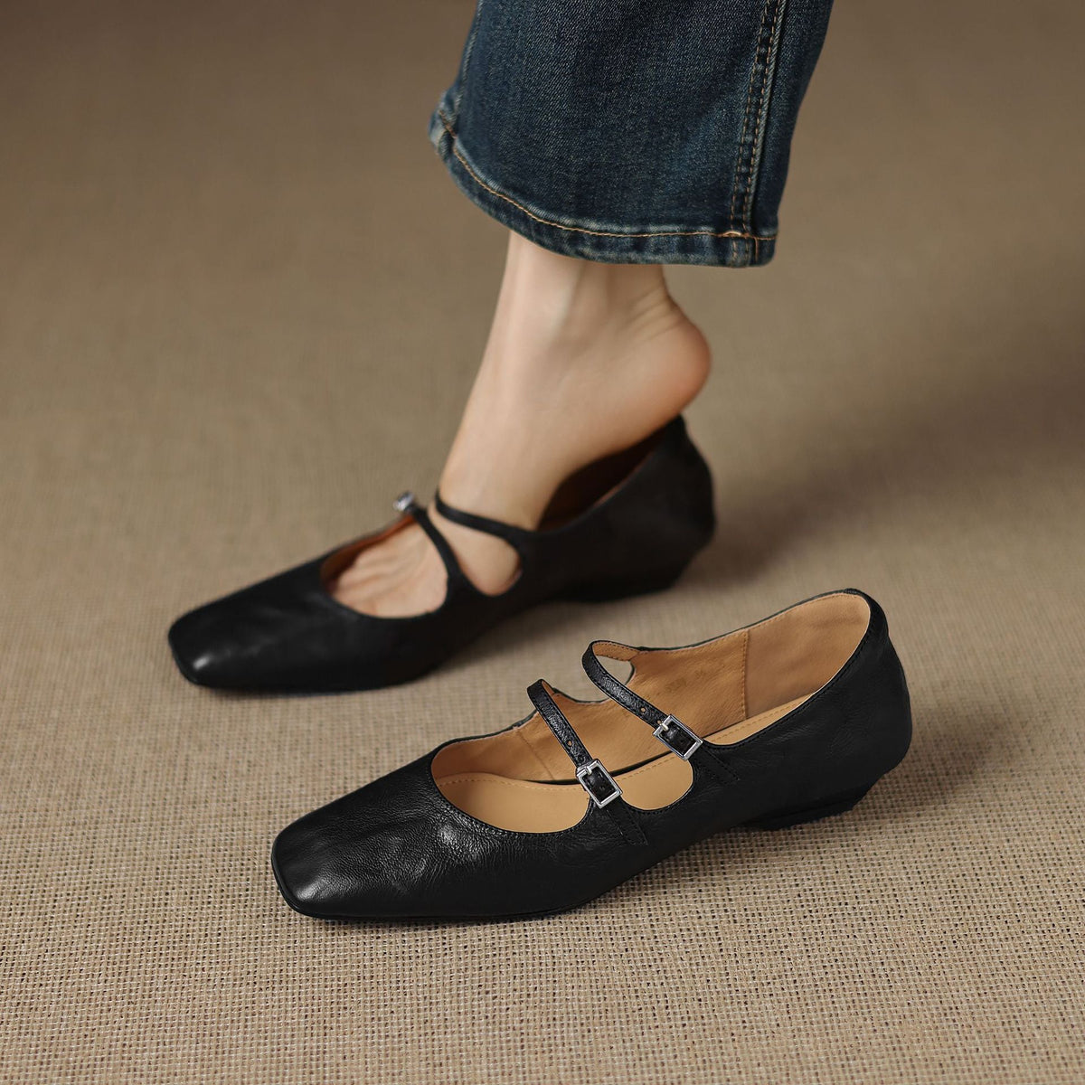 Zapatos planos Orik de cuero genuino