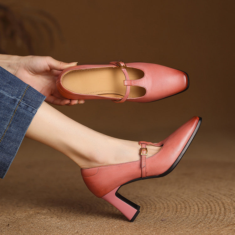 Talons Velmira en cuir véritable