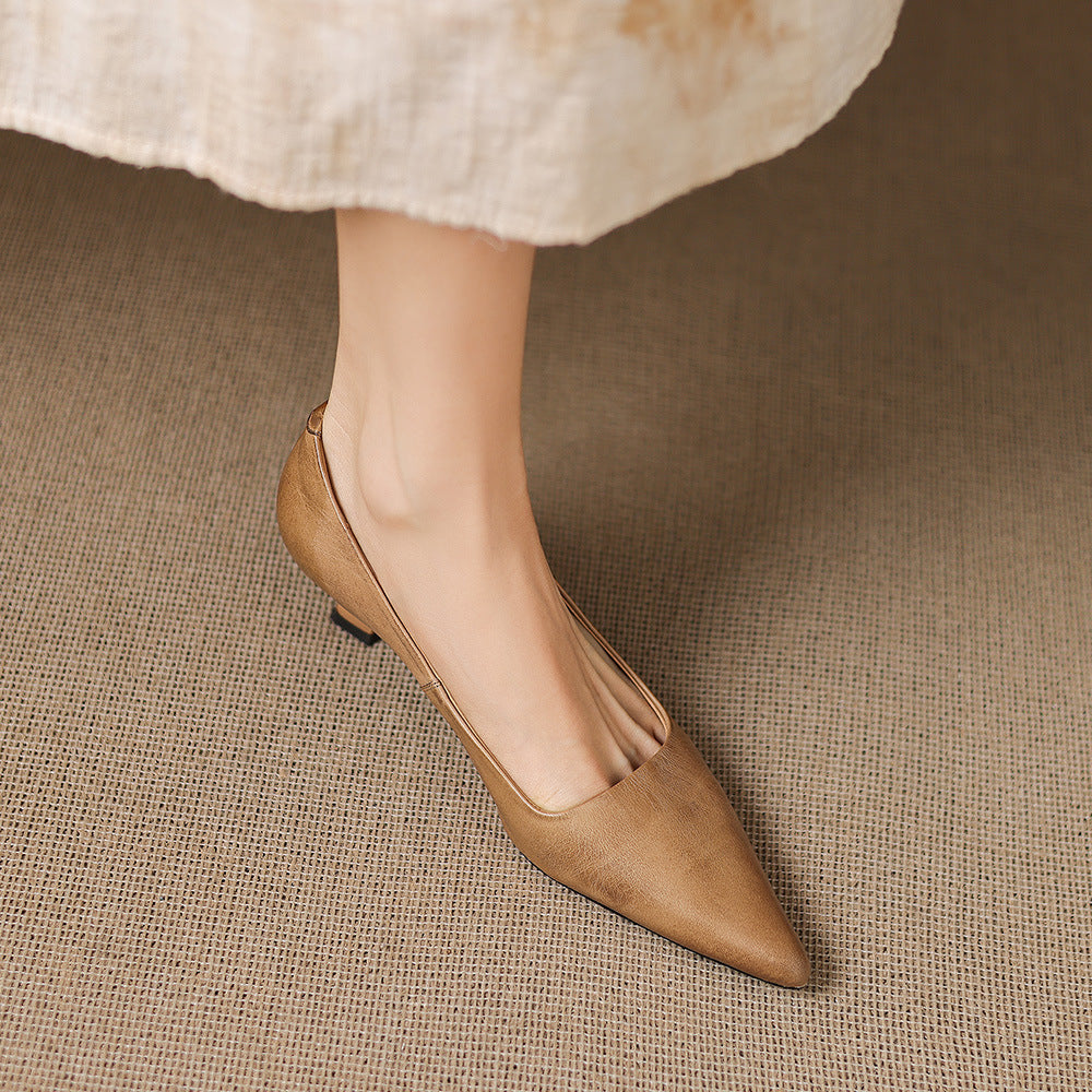 Tacones Revia de cuero genuino