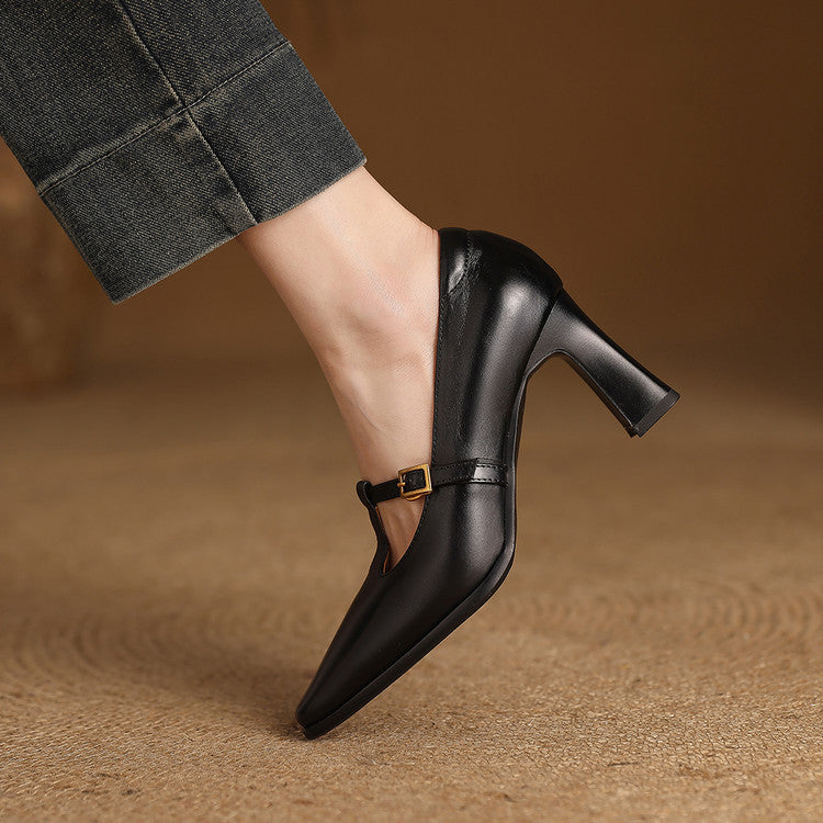 Talons Velmira en cuir véritable