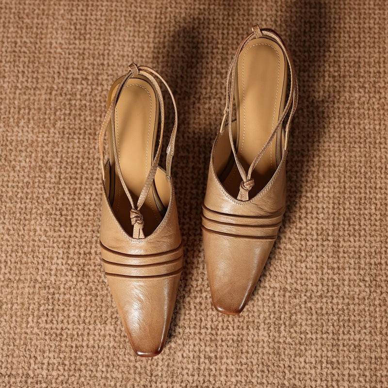 Enola Slingback-hakken van echt leer met cross-overband