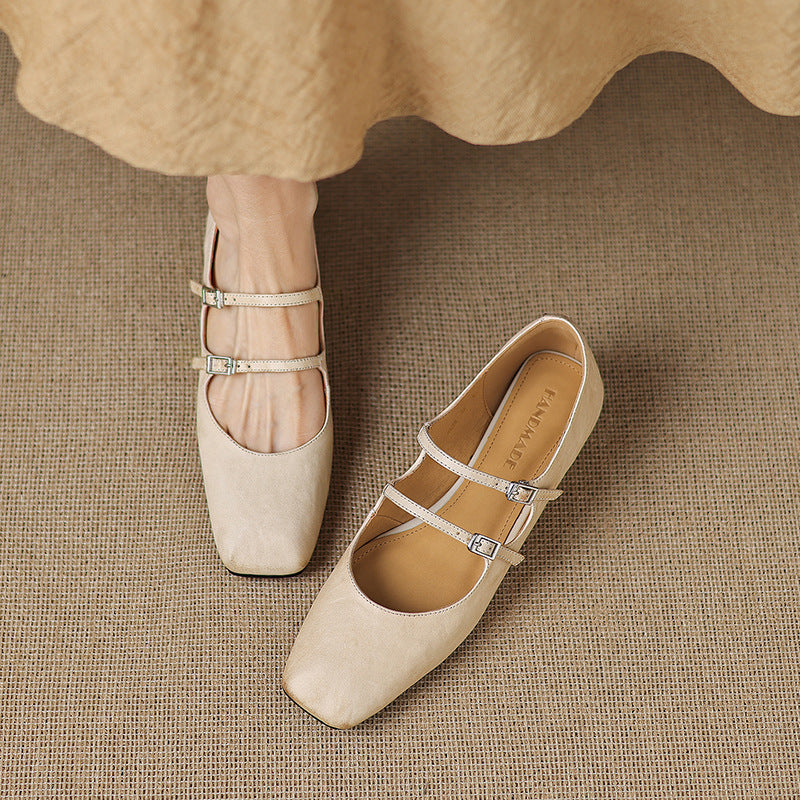 Chaussures plates Orik en cuir véritable