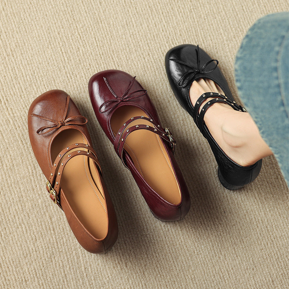 Alba Mary Jane-pumps van echt leer met studs