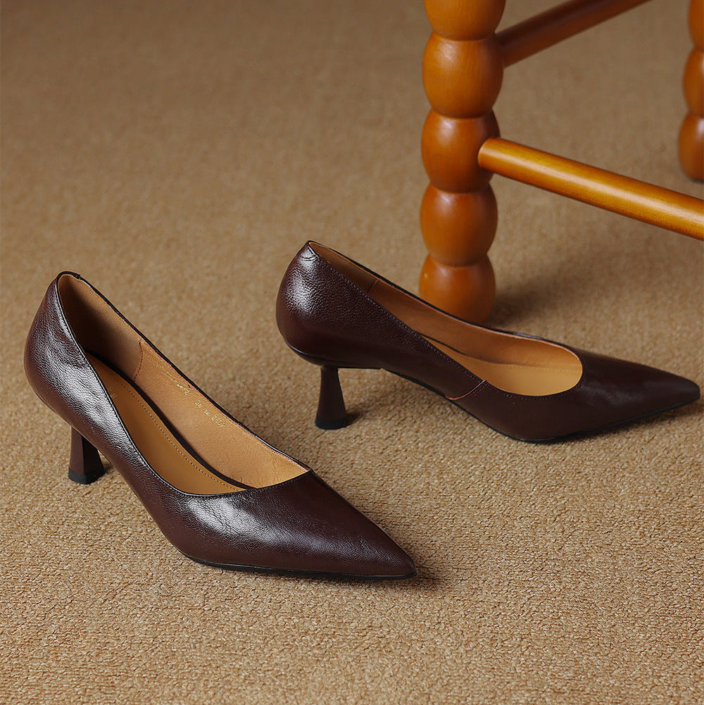 Tacones Elore de cuero genuino