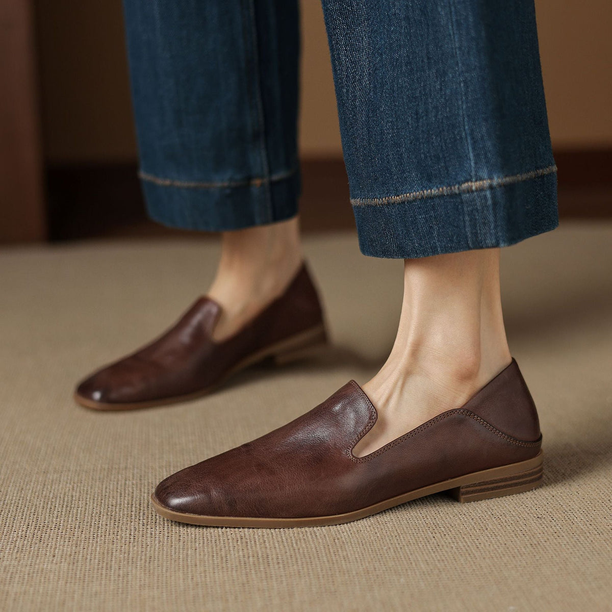 Mocassins Lennor em pele genuína