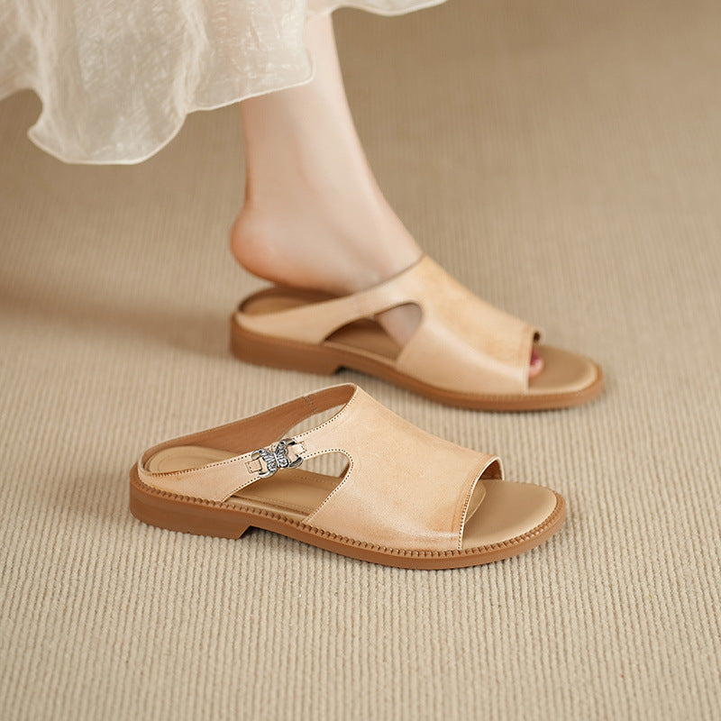Mules Nessa de cuero genuino