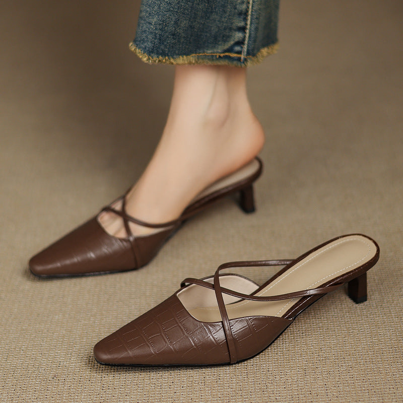 Mules Gloria de cuero genuino
