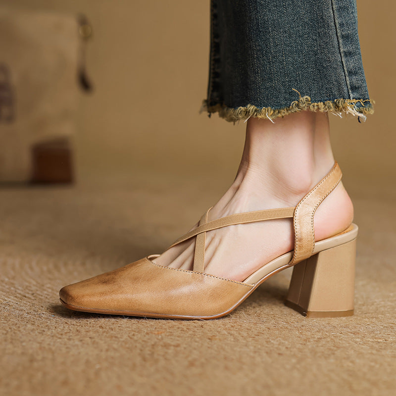 Tacones Alissa de cuero genuino