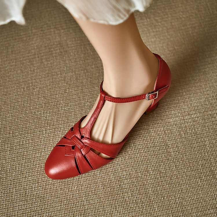 Tacones Romira de cuero genuino