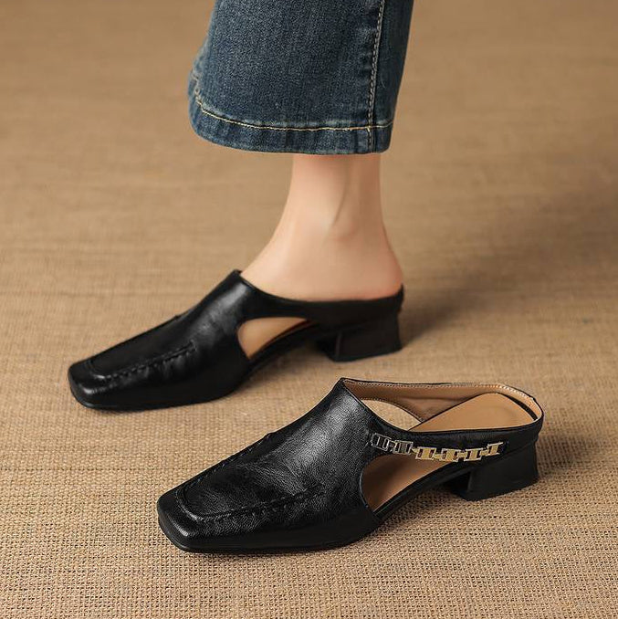 Mules de cuero Nella