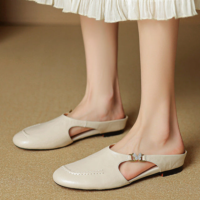 Mules Zella de cuero genuino