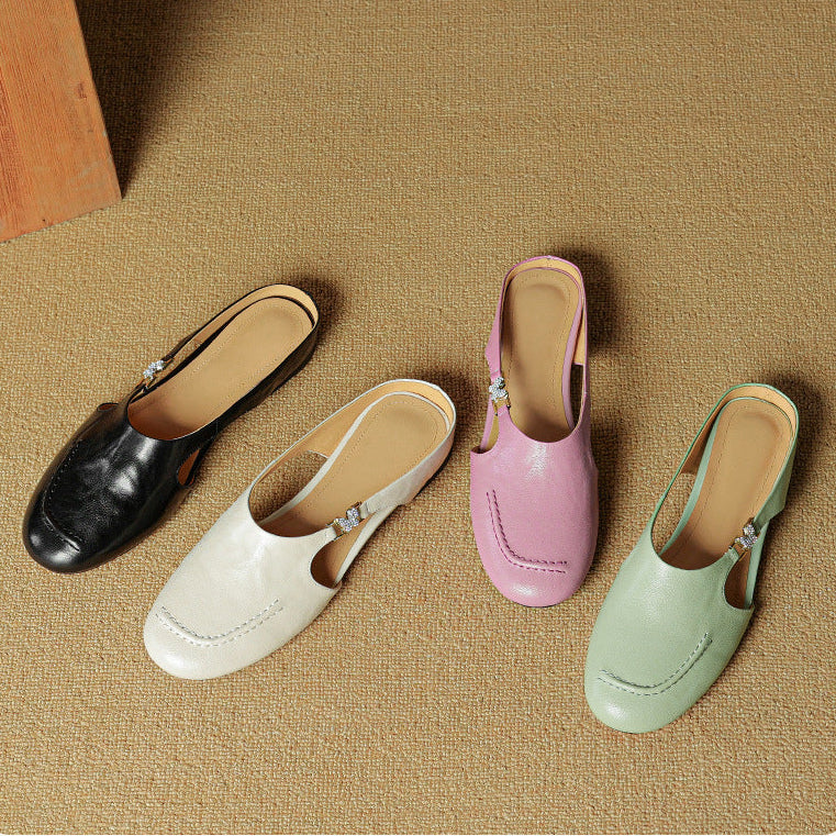 Mules Zella de cuero genuino