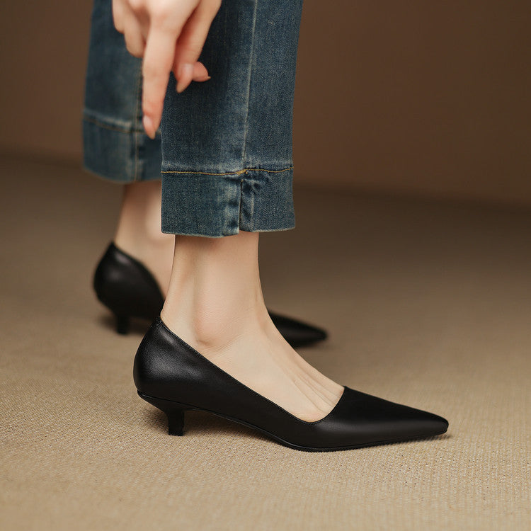 Tacones Vienna de cuero genuino