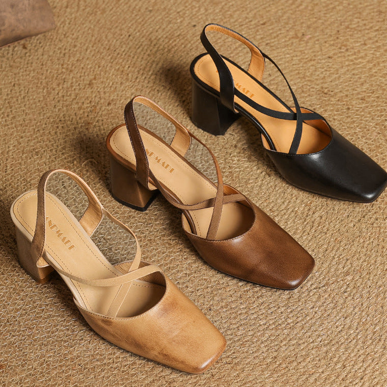 Tacones Alissa de cuero genuino