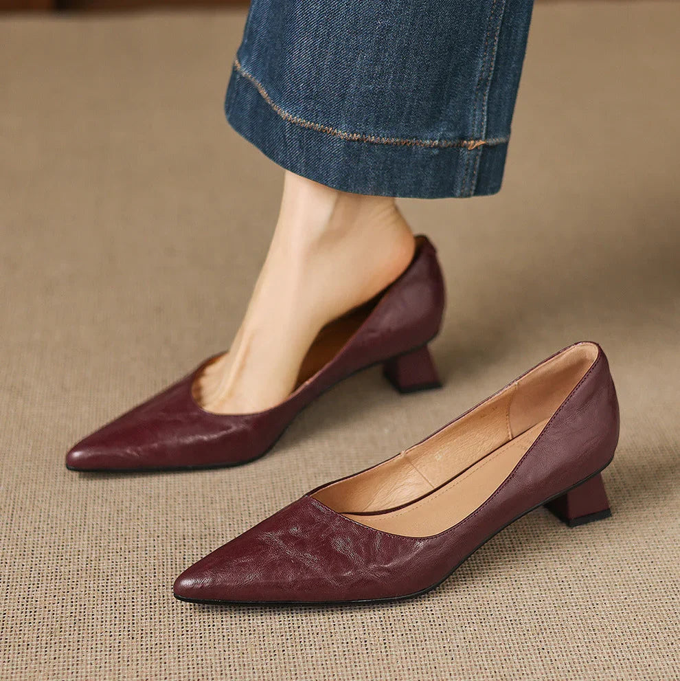 Tacones de cuero genuino Aelya