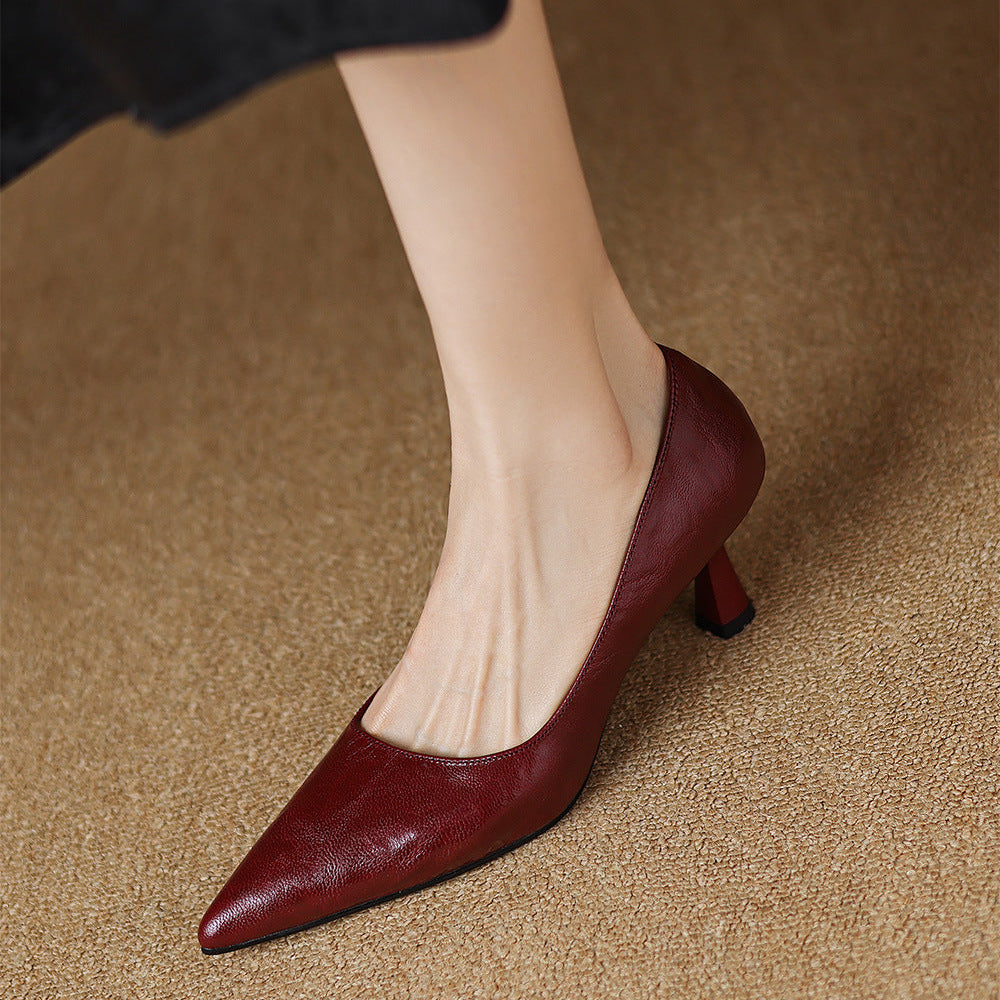 Tacones Elore de cuero genuino