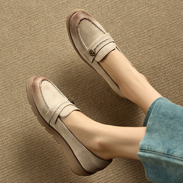 Zapatos de plataforma de cuero genuino Mira