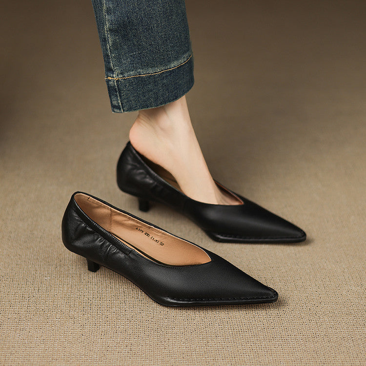 Emma Pumps aus echtem Leder mit spitzer Kappe