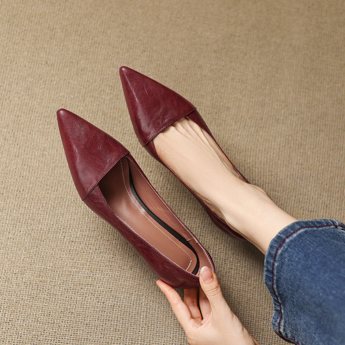 Tacones Venza de cuero genuino