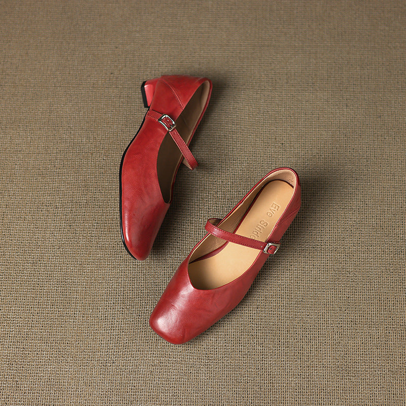 Zapatos planos Ayra de cuero genuino
