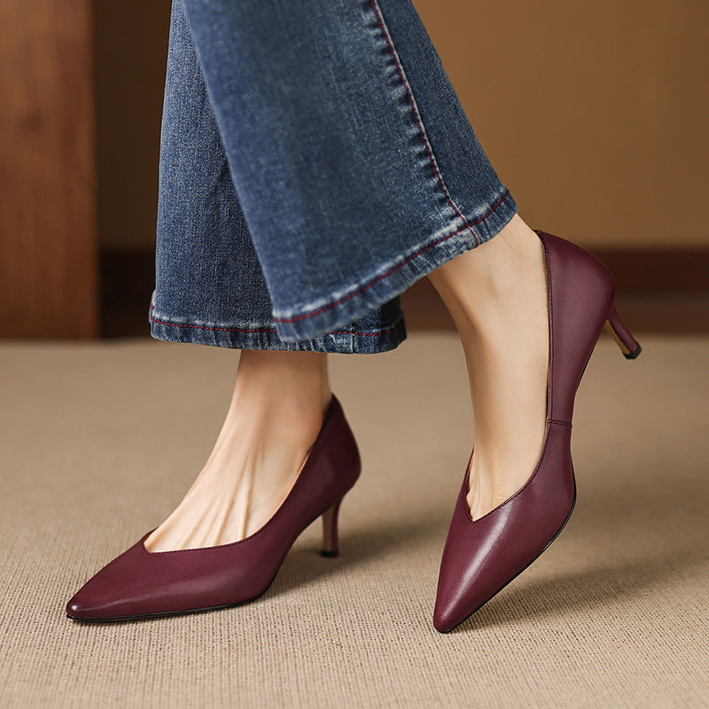 Escarpins Lenora en cuir véritable